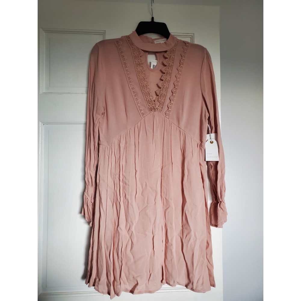 Coco + Jaimeson Boho Short Blush Dress